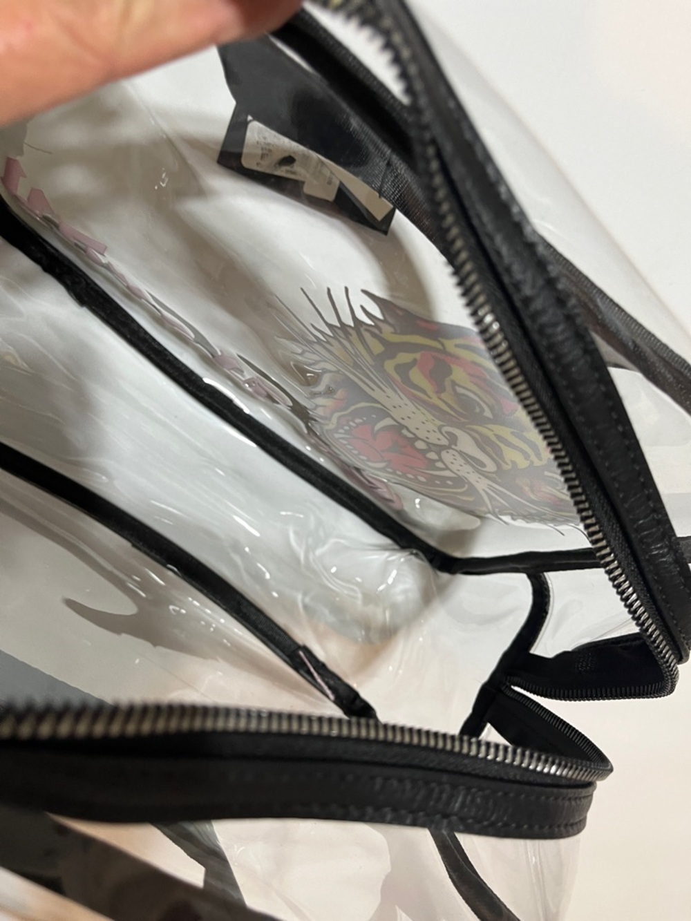 Ed Hardy Clear Tote with Multicolor Tiger Graphic - Picture 12 of 12